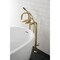 Aqua Vintage CCK8407DL Freestanding Tub Faucet with Supply Line, Stop Valve, Brushed Brass CCK8407DL - alternate 5